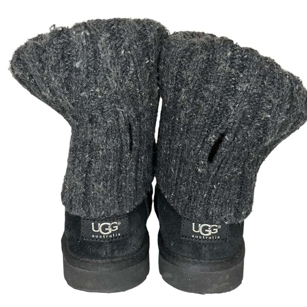 UGG‎ Australia Womens Cambridge Winter Sweater Boots Black Suede Size 7
